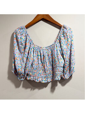 Billabong Multicolor Floral‎ Crop Top Blouse Size L